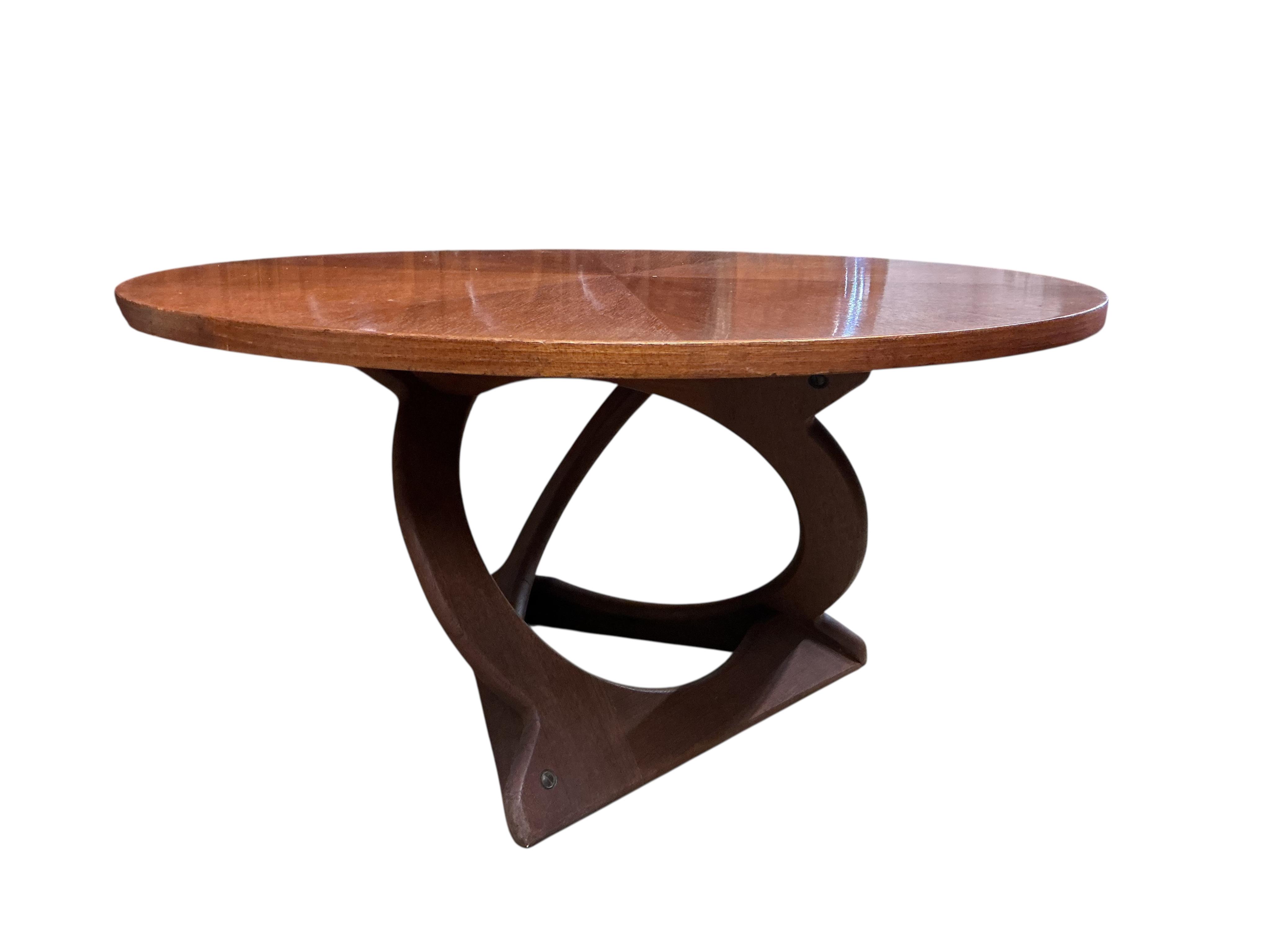 Soren Georg Jensen for Kubus, a mid century circular teak coffee table, diameter 79cm, height 40cm